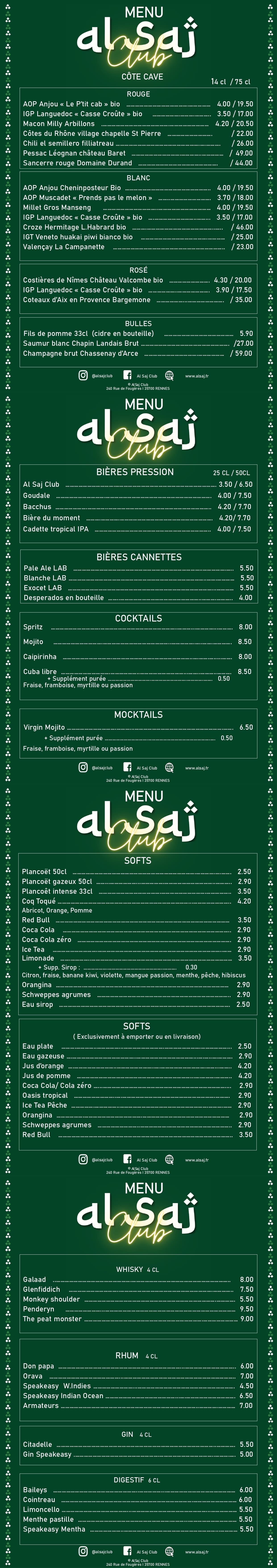 menu